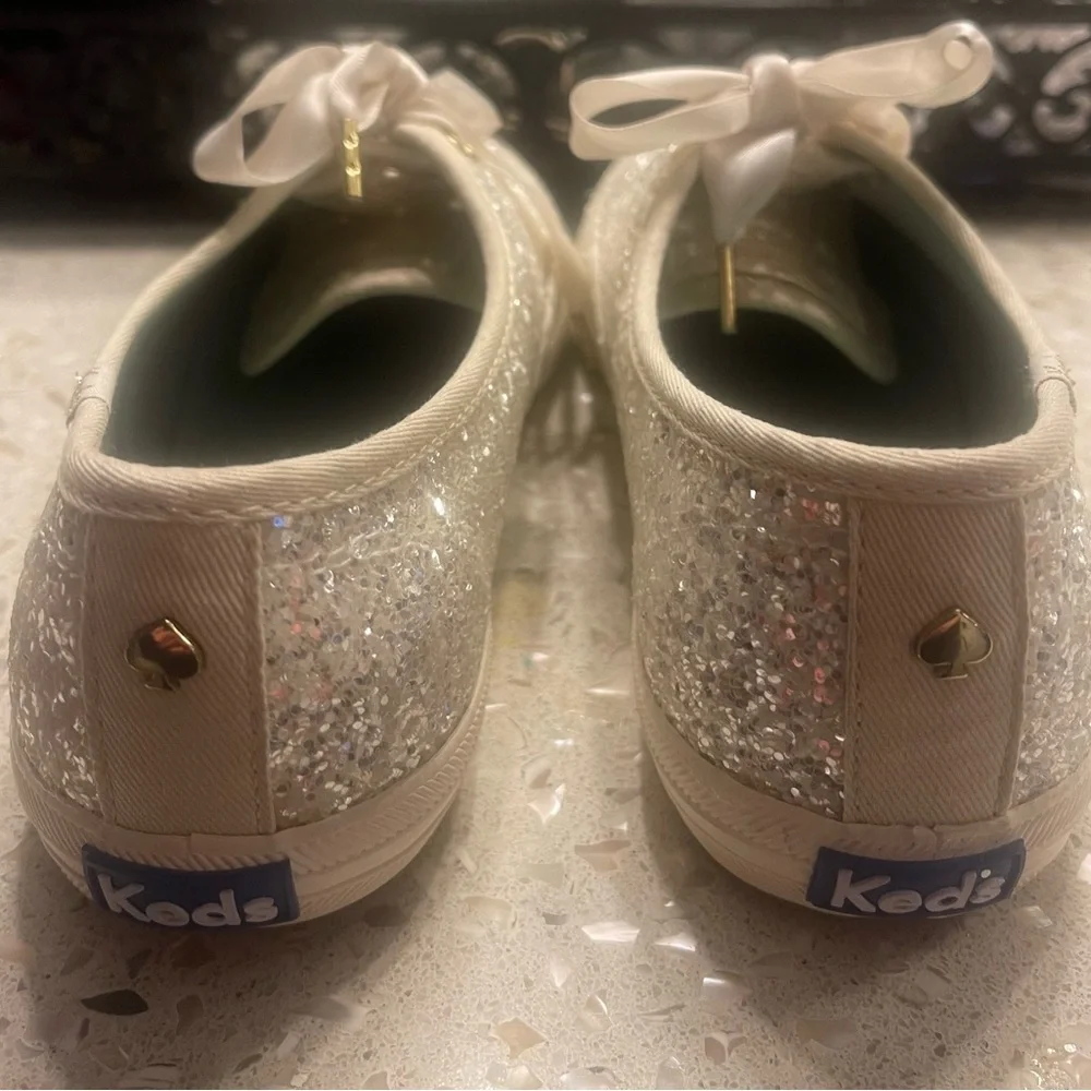 Keds x Kate Spade Glitter Ribbon Sneakers 6.5